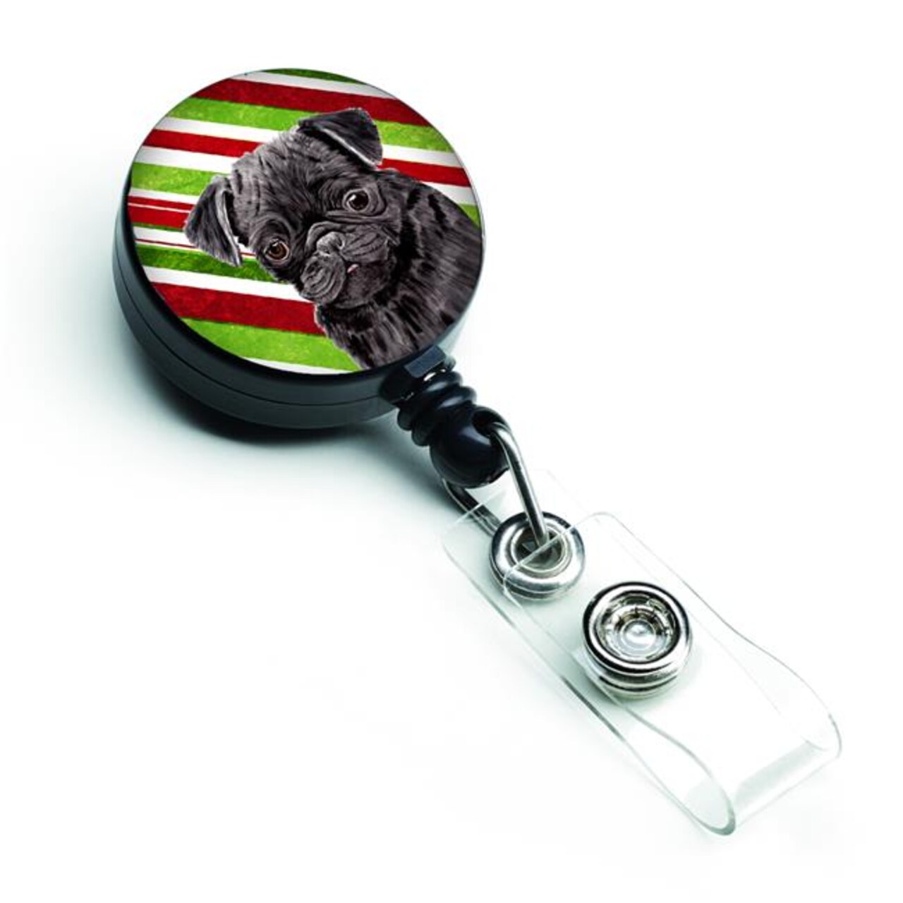 Carolines Treasures SC9326BR Pug Candy Cane Holiday Christmas Retractable Badge Reel